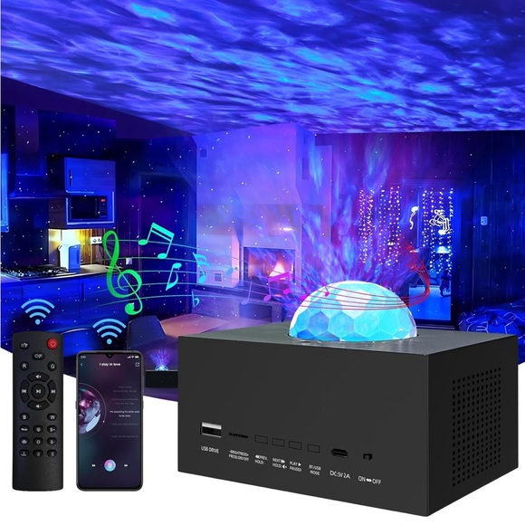 Star Galaxy Projector LED Nebula Lamp Remote Control LED Bluetooth Speaker - Picture 1 of 6